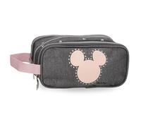 Disney Joumma Mickey Studs Astuccio Triplo Nero 22x10x9 cm Poliestere, Nero, Astuccio triplo