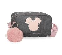 Disney Joumma Mickey Studs Borsa a tracolla Piccola Nero 19,5x11,5x7,5 cm Poliestere, Nero, Borsa a tracolla piccola