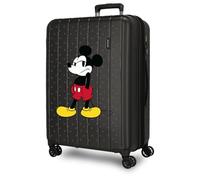 Joumma Disney Mickey Waiting Valigia media nera 48 x 65 x 27 cm rigida 3,5 kg Chiusura TSA integrata ABS 3,5 kg 72 L estensibile