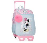 Joumma Disney Minnie Happy Zaino scuola con carrello blu 23 x 28 x 10 cm Poliestere 6,44 L, blu, Taglia unica, Zaino scuola con carrello