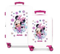 Joumma Disney Minnie Super Helpers Set di valigie bianche 55/65 cm Rigido 6 kg Chiusura a combinazione laterale ABS 6 kg 91L Bagaglio a mano, bianco, Taglia unica, Set di valigie