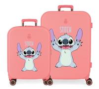 Joumma Disney Playful Set di valigie rosa 55/70 cm Rigido 7,54 kg Chiusura TSA integrata ABS 7,54 kg 116L Bagaglio a mano