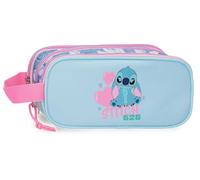Joumma Disney Stitch Hearts Estuche Triple Blu 22x10x9 cms Poliestere