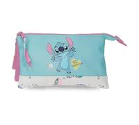 Joumma Disney Stitch Little Destruction Astuccio Triplo Turchese Verde 22x12x5 cm PVC