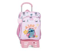 Joumma Disney Stitch You & Me Zaino scuola doppio scomparto con carrello Malva 30 x 40 x 13 cm Poliestere 15,6 L