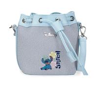 Joumma Disney Tiki Stitch Borsa Sacco Denim 14x17x9 cm PU e Poliestere