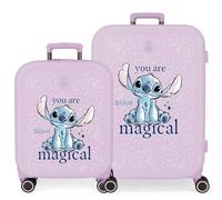 Joumma Disney You Are Magical Set di valigie lilla 55/70 cm Rigido 7,54 kg Chiusura TSA integrata ABS 7,54 kg 116L Bagaglio a mano