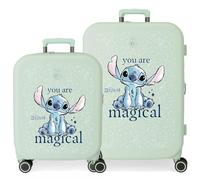 Joumma Disney You Are Magical Set di valigie verde 55/70 cm Rigido 7,54 kg Chiusura TSA integrata ABS 7,54 kg 116L Bagaglio a mano