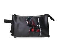 Joumma Marvel - Astuccio triplo in PVC, 22 x 12 x 5 cm, colore: nero
