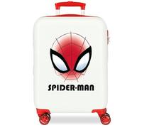 Joumma Marvel Spiderman Authentic - Valigia da cabina bianca, 38 x 55 x 20 cm, rigida ABS, chiusura a combinazione laterale, 35 l, 2 kg, 4 ruote doppie bagaglio a mano, bianco, Taglia unica, Valigia