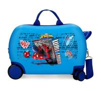 Spiderman Wall Crawler Trolley Da Viaggio Cavalcabile Abs 45 cm 4 Ruote Azzurro