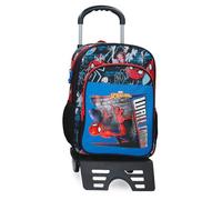 Joumma Marvel Spiderman Wall Crawler Zaino Scuola con Carrello Nero 30x40x13 cm Poliestere 15,6L