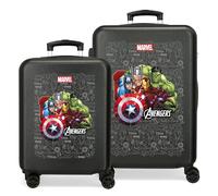 Joumma Marvel Team Avengers Set di valigie nero 55/65 cm Rigida ABS Chiusura a combinazione laterale 91L 6 kg Bagaglio a mano