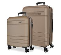 Joumma Movom Galaxy Champagne Set di Bagagli 55/68 cm Rigido ABS Lucchetto a Combinazione Integrato 111L 6.5kg 4 Doppie Ruote Estensibile Bagaglio a Mano