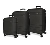 Joumma Movom Galaxy Set di valigie nero 55/68/78 cm rigido ABS Lucchetto a combinazione integrato 221L 11,4kg 4 ruote doppie estensibile bagaglio a mano