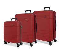 Joumma Movom Galaxy Set di Valigie Rosso 55/68/78 cm Rigida ABS Lucchetto a combinazione Integrato 221L 11,4kg 4 ruote doppie estensibile bagaglio a mano