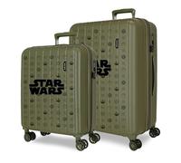 Joumma Star Wars Green - Set di valigie rigide da 55/65 cm, 6,8 kg, con serratura TSA integrata, in ABS, capacità 6,8 kg, capacità 109 l, estensibile, bagaglio a mano