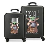 Joumma Star Wars The Mandalorian & Grogu - Set di valigie, 46 x 65 x 23 cm, rigida, ABS, chiusura a combinazione laterale, 91 l, 5,6 kg, 4 ruote doppie estensibili, bagaglio a mano
