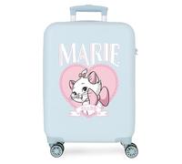 Joumma - Valigia da cabina Disney Marie blu chiaro, 38 x 55 x 20 cm, rigida in ABS, chiusura a combinazione laterale, 34 l, 2,6 kg, 4 ruote doppie, bagaglio a mano