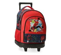 Disney Joumma Bags, Marvel Spiderman Urban, Zaino Scuola, Zaino per bambini, realizzato in poliestere, spalline larghe e regolabili, maniglia superiore per appendere., rosso, Zaino ruote