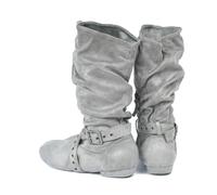 Jouncing Suede Suola Boot Step Donne Latino Danza Stivali Salsa Scarpa Lungo Warm Up Line Scarpe West Coast Swing Dance Boots, Grigio, 39 1/3 EU