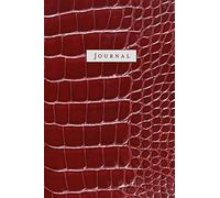Journal: 120 Blank Lined Pages, 6x9 College Ruled Notebooks and Journals, Shiny Red Crocodile Leather paperback | Designer Journal, Diary, Notebook