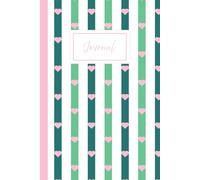 Journal 120 pages wide-ruled 6 x 9 in: Blush and Bloom Heart Stripes