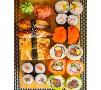 Journal: 8x10 Sushi Paperback Notebook with 100 Lined Pages to Record Your Daily Thoughts and Experiences