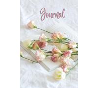 JOURNAL - A Calming & Relaxing image of Delicate Long-Stem Cut Flowers laying over an open book. Feminine and Pretty: 5.25" x 8" (100 lined pages) For ... young professionals: AGENDA, DIARY, PLANNE