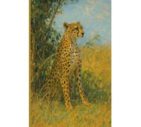 Journal, African Safari Animals, Cheetah Painting 1, Hardcover, Lined, 160 Pages/80 Sheets, 5.5 x 8.5 Inches