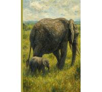 Journal, African Safari Animals, Elephant Painting 2, Hardcover, Lined, 160 Pages/80 Sheets, 5.5 x 8.5 Inches