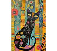 Journal: Beautiful Black Cat Lover Art (Floral Flower Patterns Décor)