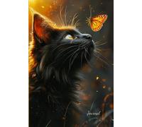 Journal: Black Cat With Orange Butterfly (Black Cat Lover Notebook Diary)