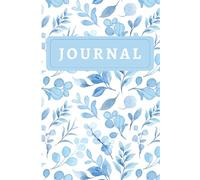 Journal: Blue Floral Black Lined - Elegant Writing Notebook