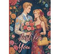 Journal Book: Illustrations of a Blond Man with Roses and a Lady with a Luxurious Handbag in Multi-Colored Abstract Designs