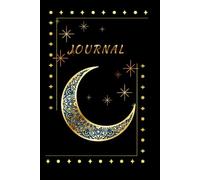 Journal: Celestial Lined Notebook with Gold Moon and Stars - 6.125" x 9.25" Royal Size Hardcover, 180 Pages - Elegant Diary for Writing, Manifestation, and Mindfulness