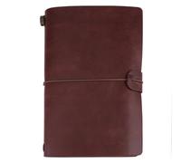 Journal di viaggio in pelle ricaricabile, copertina del taccuino in pelle con chiusura della fibbia, diario di scrittura vintage personalizzato, quaderno, taccuino da viaggiatori, (Marrone scuro)