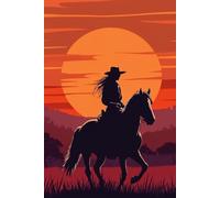 Journal for Men and Women - 6x9 College Ruled Notebook with Lined Pages - Sunset Cowboy Journaling Notebook for Writing, Reflection, and Everyday Use