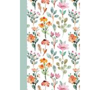 Journal: Pink, Yellow, Orange Floral on White | Wide Ruled, 6x9, 120 Pages | For kids, teens, and adults