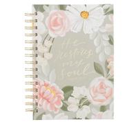 Journal Spiral-Bound Green He Restores My Soul Ps. 23:3