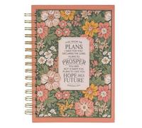 Journal Spiral Pink Floral I Know the Plans Jer. 29:11 (Anello, filo)