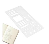 Journal Stencils - Modelli di pianificatore riutilizzabile, Guida a righe punteggiata | Strumenti di disegno creativo con forme per lettere, stendardi, liste, pagine di album, decorazione del diario,