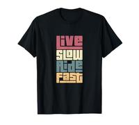 Journey Attitude Live Slow Adventurer Ride Fast Appassionato Maglietta