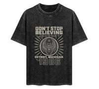 Journey Detroit Don't Stop Believing Rock Band Concert Tour Mens Black T-Shirt L