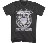 JourneyDon't Stop Believin Heart Men's T Shirt Rock Band Music Merch Black L