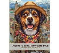 Journeys in Ink: Traveling Dogs: An Elegant Coloring Book for Adults