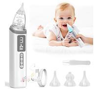 Journeyside Aspiratore Nasale Neonato 4in1, Aspiratore Nasale per Bambini con 3 Silicone Morbido, Aspiratore Nasale Elettrico per Bambini con 3 Livelli,Musica e Luce Integrate e Scatola Portaoggetti