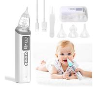 Journeyside Aspiratore Nasale Neonato, Aspiratore Nasale per Bambini con 3 Silicone Morbido, Aspiratore Nasale Elettrico per Bambini con 3 Livelli , Musica e Luce Integrate e Scatola Portaoggetti