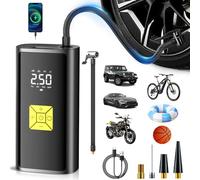 Journeyside Compressore Aria Portatile 150PSI, Compressore Aria Portatile Elettrico Auto Compressore D'aria Wireless,Portatile Electric Air Compressor da Torcia e Power Bank, per Auto/Bici/Moto/Palla