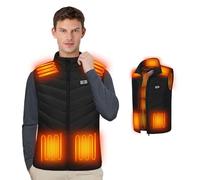 Journeyside Gilet Riscaldato Uomo Donna, Elettrico Giubbotto Riscaldato Uomo,USB Giacca Riscaldante Elettrico con 11 Elementi Riscaldanti 3 Temp Regolabile per All'aperto, Sci(Batterie Non Incluse)